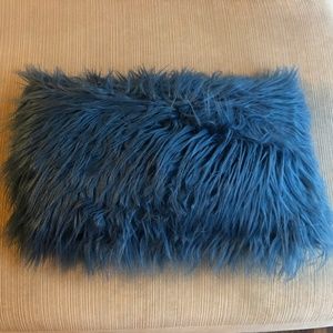 Fluffy Royal Blue rectangular pillow